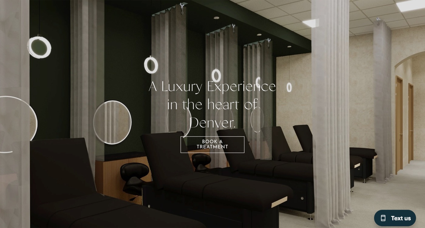 Vive Med Spa Denver website &mdash; hero photograph of the actual clinic interior
