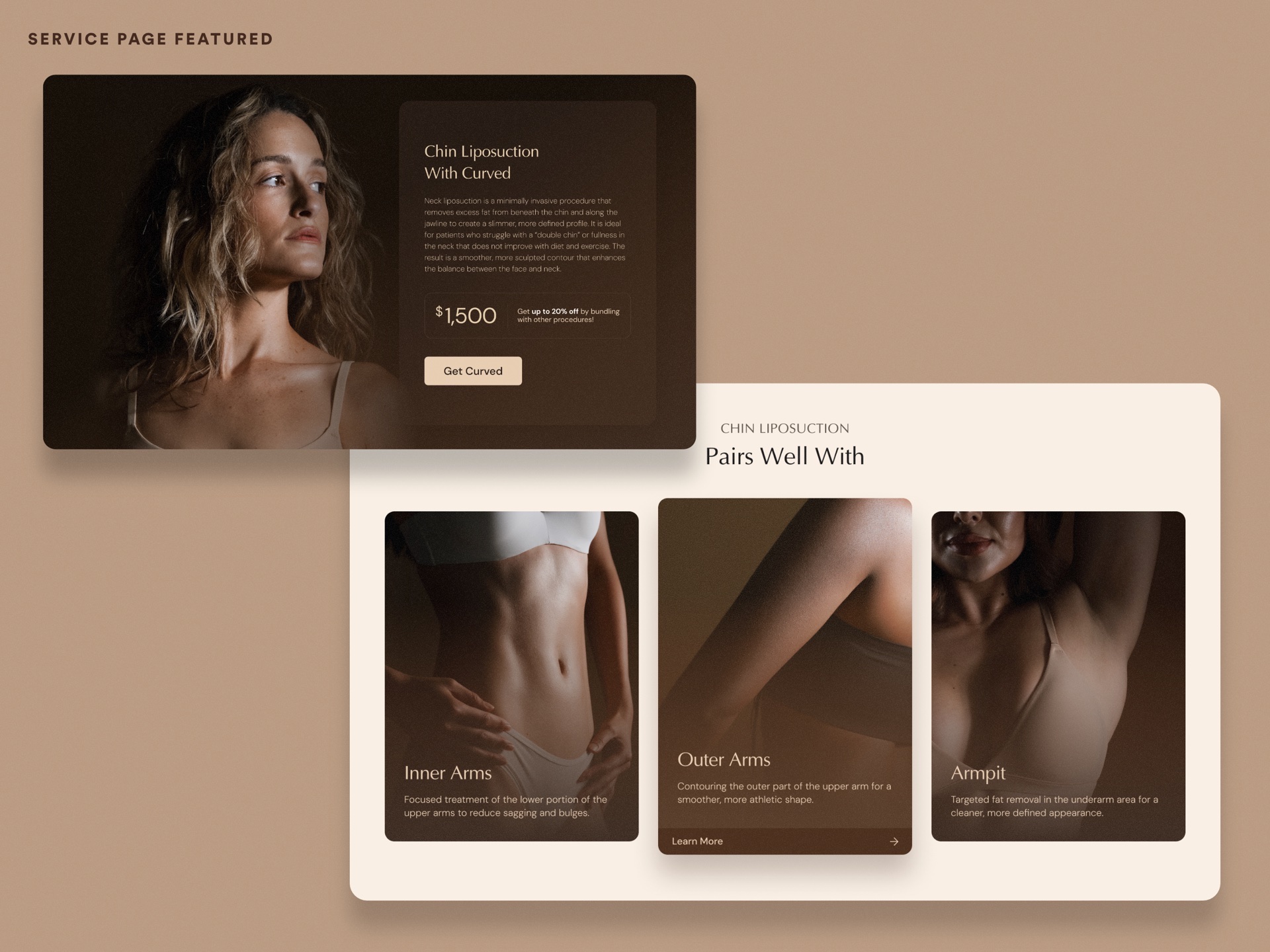 Curved website — procedure service page
