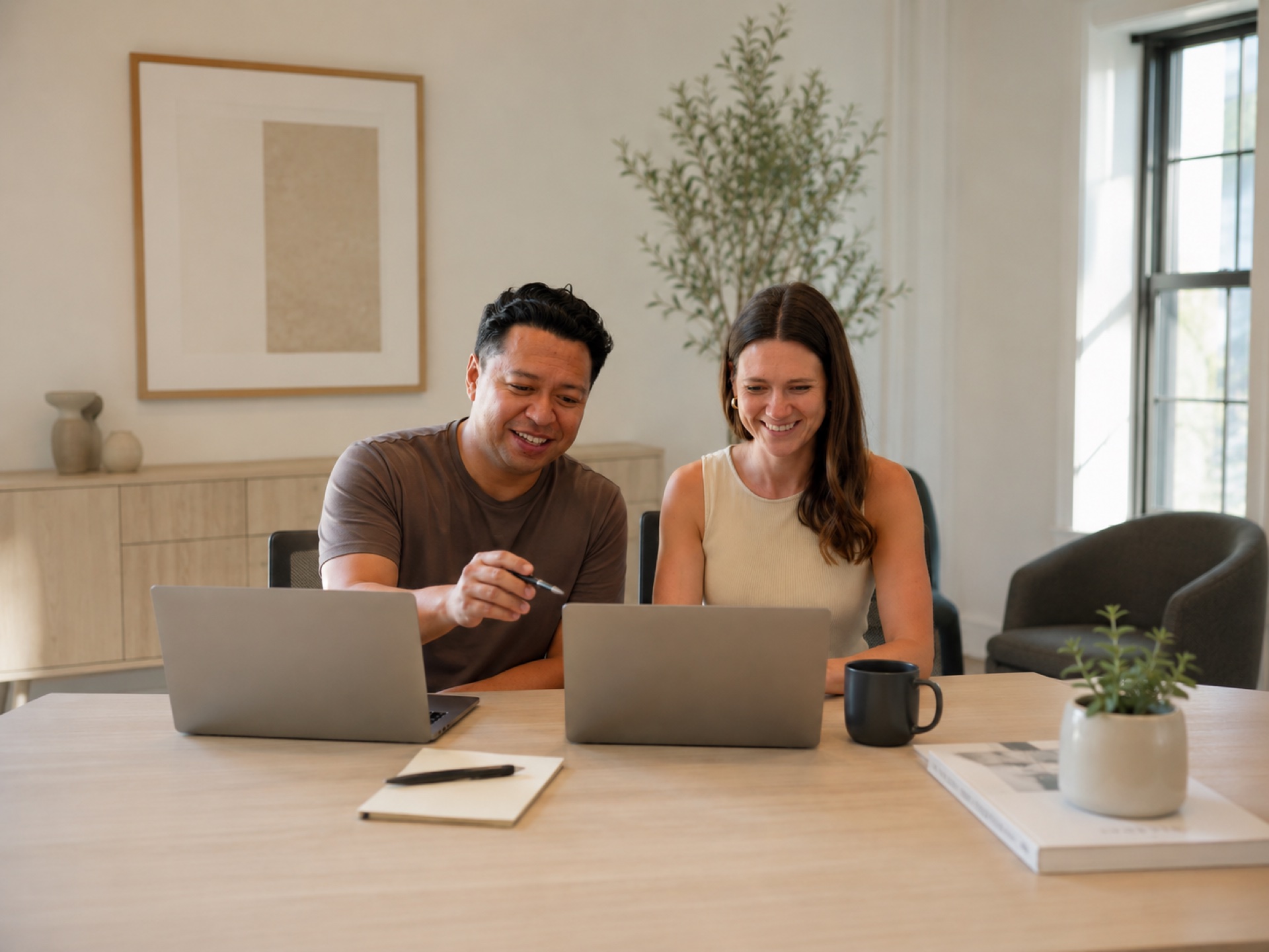 The Aesthera marketing team — Hugo and Emily