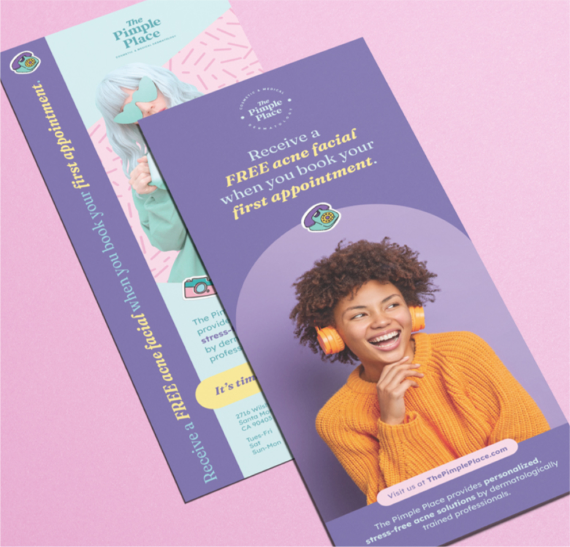 The Pimple Place — printed rack cards