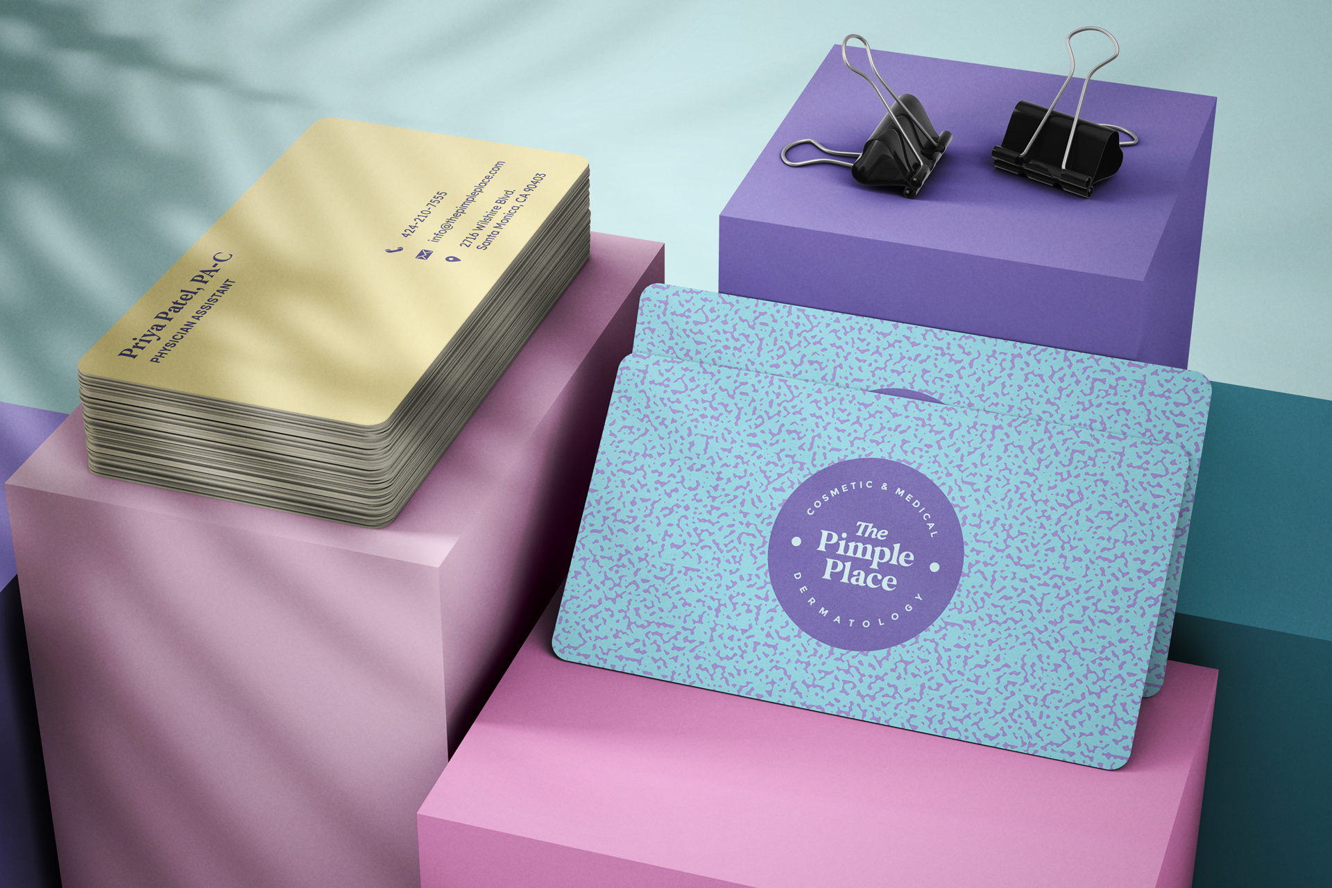 The Pimple Place — branded business cards and stationery